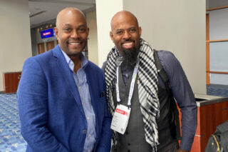 AIANY 2024 President Gregory Switzer, AIA, with Dr. Kwesi Daniels, head of Tuskegee University's department of architecture.